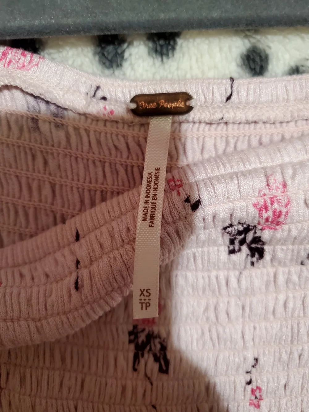 Free People Boho Floral Off-Shoulder Pink Top